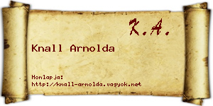 Knall Arnolda névjegykártya